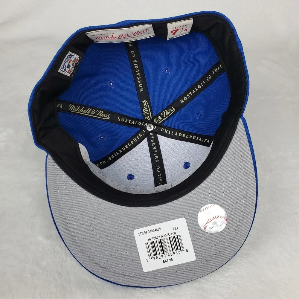 Anaheim Angels Mitchell & Ness MLB Fitted 7 3/4 Liberty Fit‎ Hat Cap Blue NWT